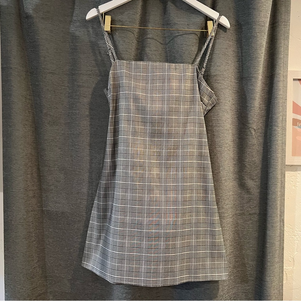 Alive Girl Plaid Open Back Mini Dress